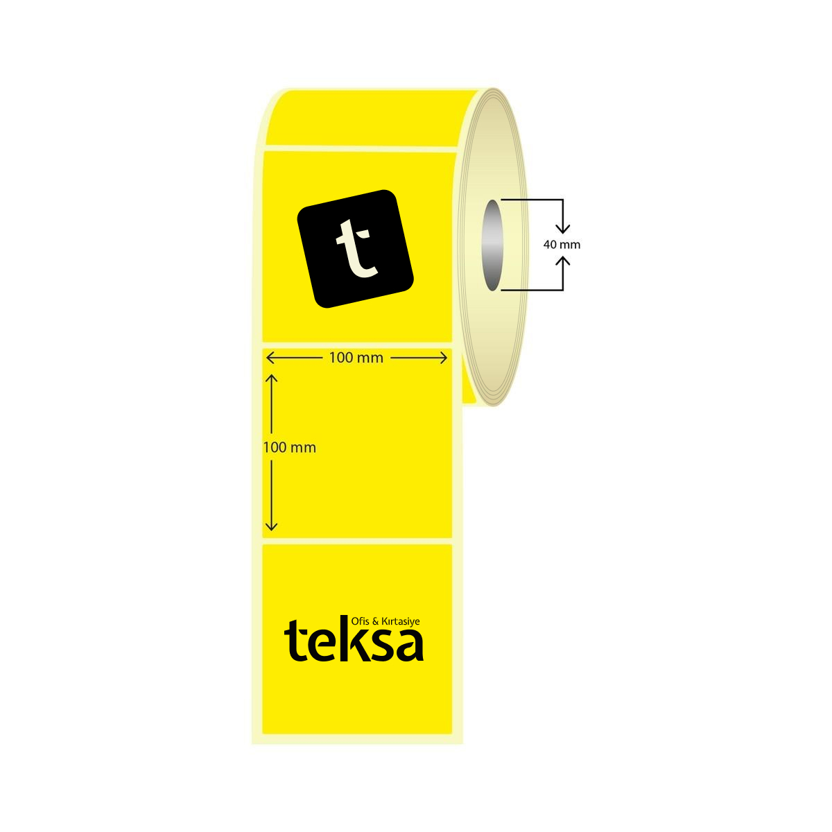 100X100 Kuşe Etiket Sarı ( 400 lü )