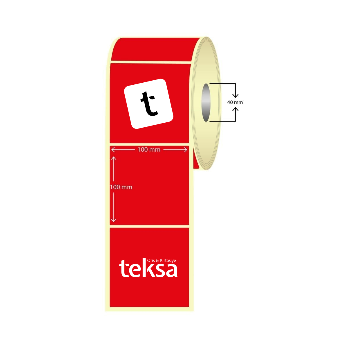 100X100 Termal Etiket Kırmızı ( 400 lü )