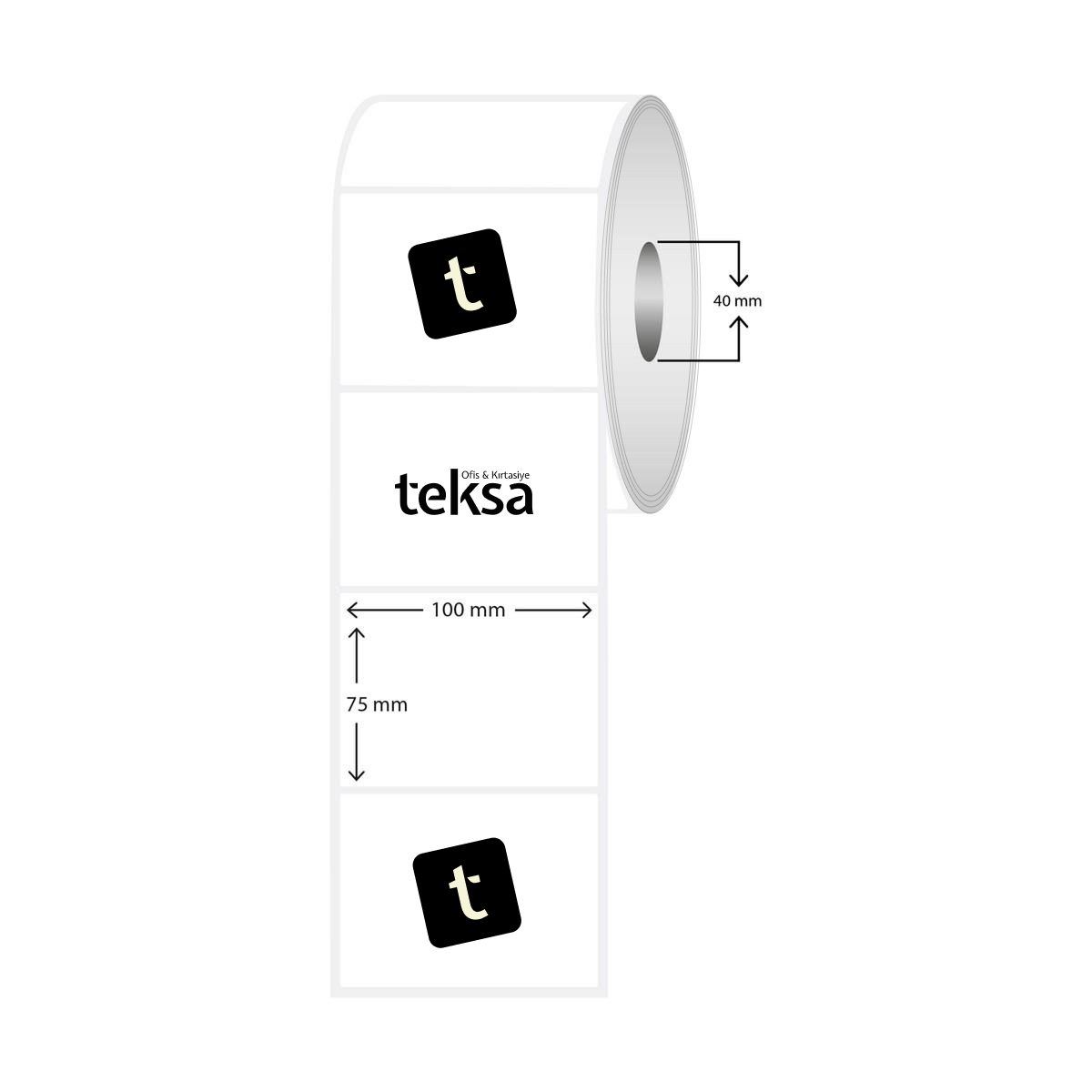 100X75 PP Opak Etiket ( 500 lü )