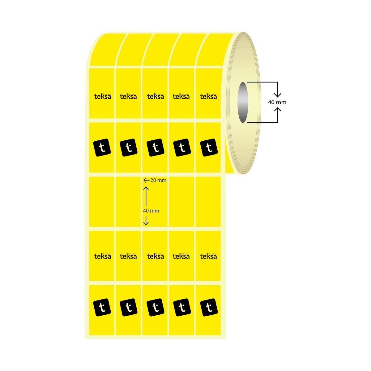 20X40 Termal Etiket Sarı 5'li ( 5000 li)