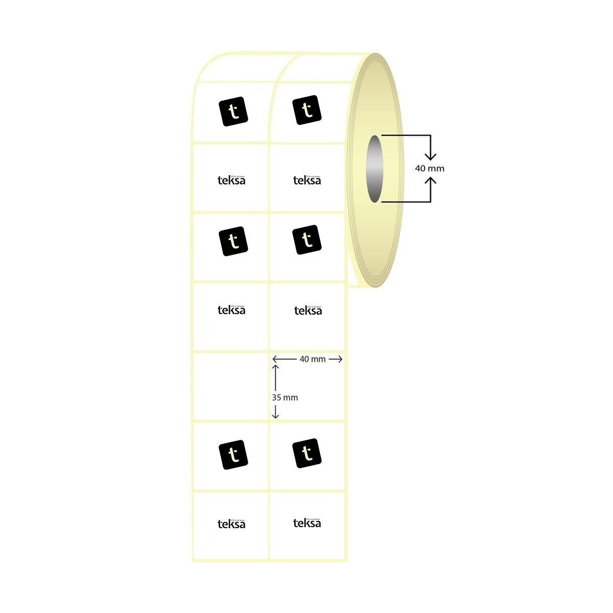 40X35 Termal Etiket 2'li ( 2500 lü )